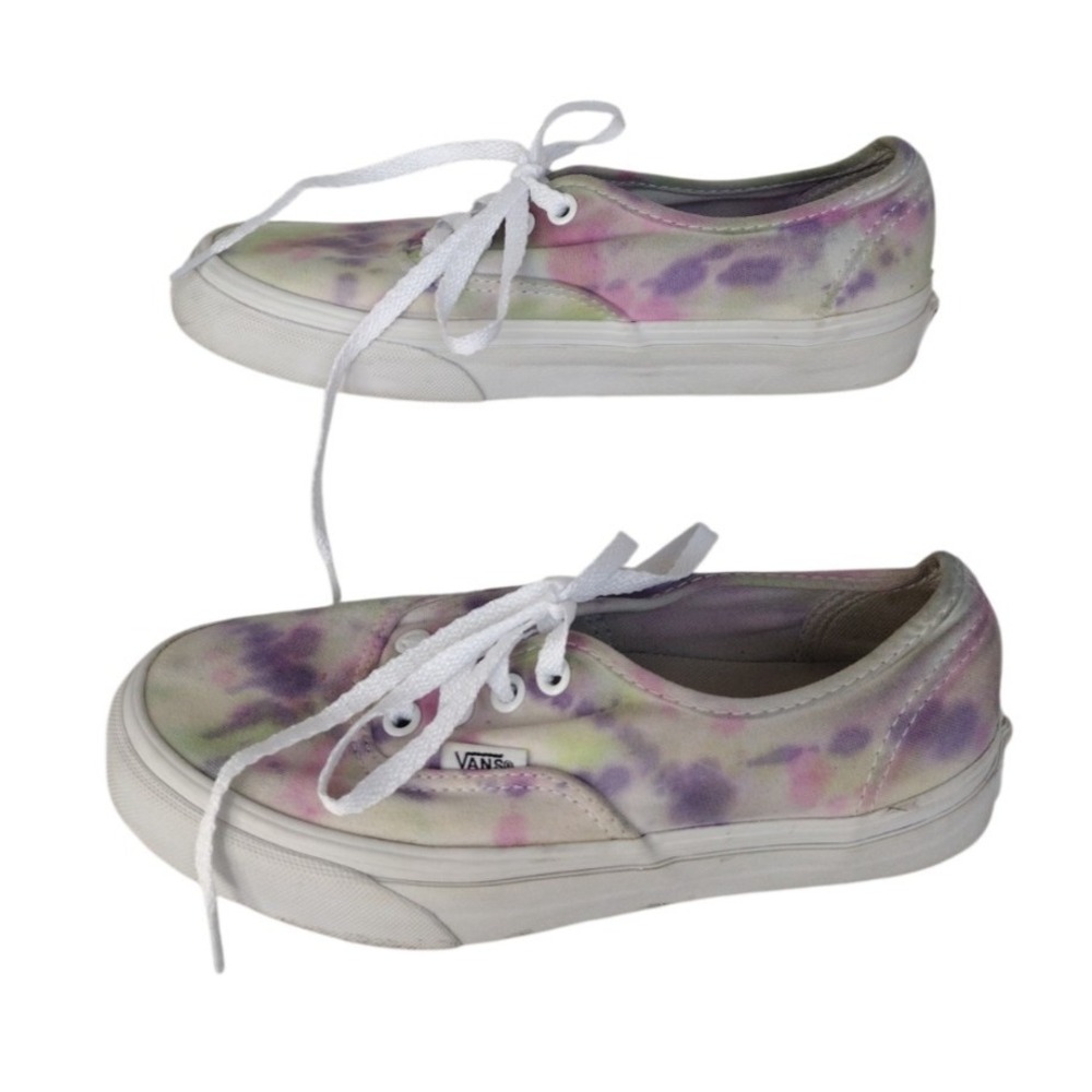VANS Sneakers Kids Girl 5.5  Boys 4 Doheny Tie Dye Blue Shoes Pastel Canvas Lace